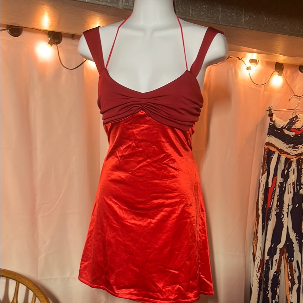 Elegant Backless Red Dress